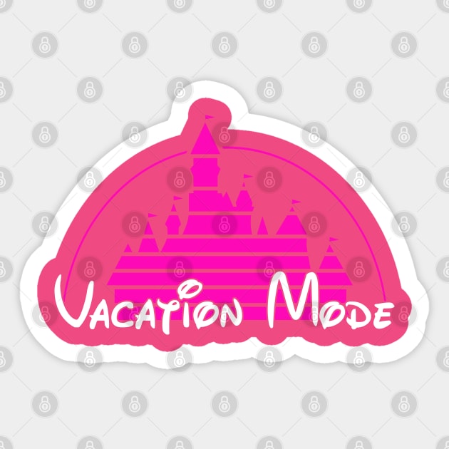 Vacation Mode Pink Sticker by old_school_designs